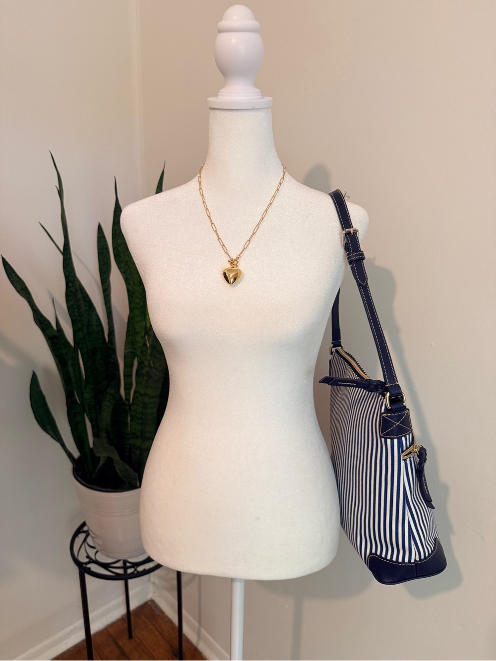 Dooney & Bourke | Nautical Navy and White Striped Crossbody - Picture 14 of 16